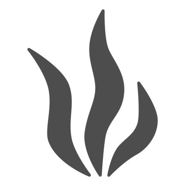 Deniz yosunu katı ikonu, okyanus konsepti, beyaz arka planda alg işareti, mobil konsept ve web tasarımı için kabartma biçiminde sualtı deniz bitkileri simgesi. Vektör grafikleri.