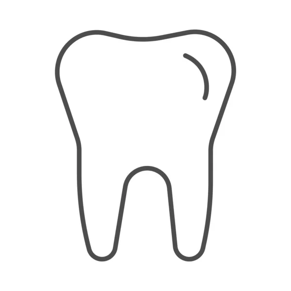 Ícone de linha fina do dente, conceito de cuidados dentários, limpar os dentes saudáveis sinal no fundo branco, ícone de dente no estilo esboço para o conceito móvel e web design. Gráficos vetoriais . —  Vetores de Stock