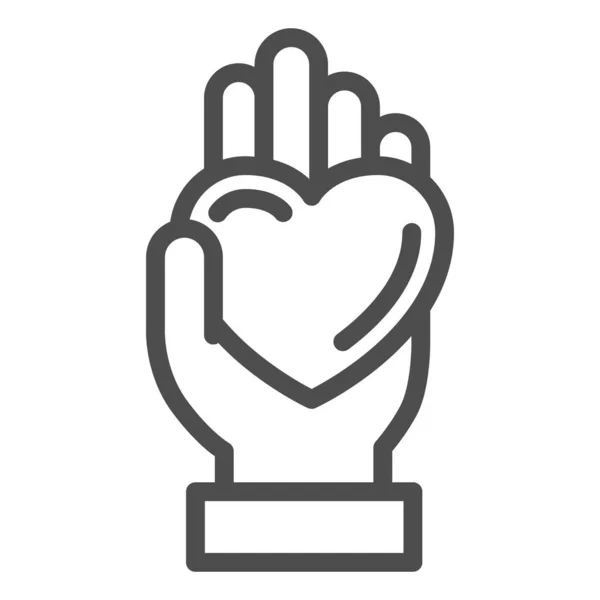El yapımı kalp çizgisi ikonu, LGBT aşk konsepti, LGBT beyaz arkaplan üzerinde kalp işareti, cep telefonu konsepti ve web tasarımı için ana hatlarda aşk simgesi. Vektör grafikleri. — Stok Vektör