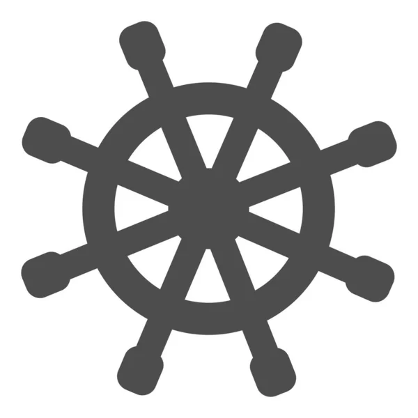 Houten scheepswiel solide icoon, nautisch concept, schip stuurstand op witte achtergrond, Shipboard stuurwiel icoon in glyph stijl voor mobiel concept en web design. vectorgrafieken. — Stockvector