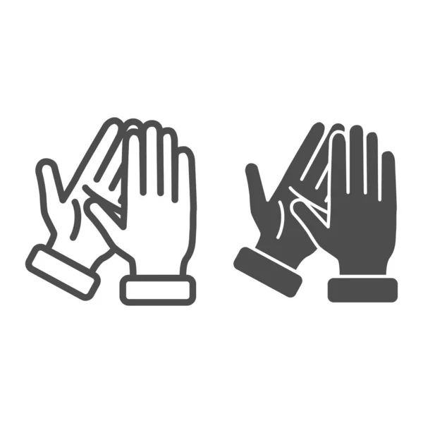 Applause line and solid icon, gestures concept, bravo sign on white background, Hands clapping symbol in outline style for mobile concept and web design. Vector graphics. — Stock Vector