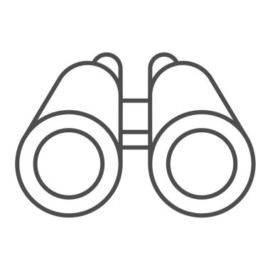 Dürbün, ince çizgi simgesi, okyanus konsepti, beyaz arka planda dürbün işareti, mobil konsept ve web tasarımı için tasarım tarzında deniz araştırmacısı optik araç ikonu. Vektör grafikleri.