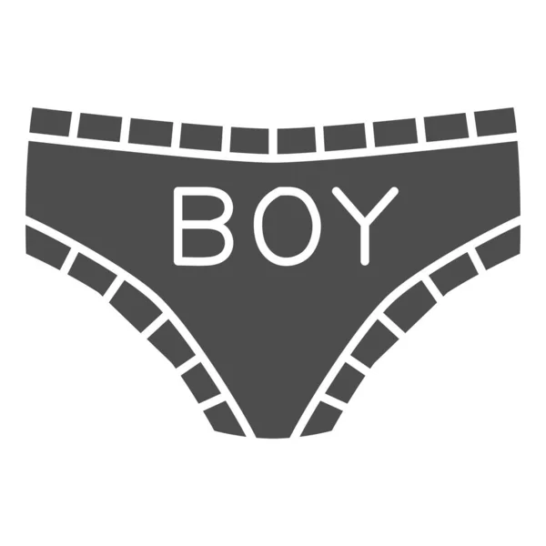 Lesbische Höschen solide Ikone, LGBT-Stoffkonzept, Frauen-Bikini-Zeichen auf weißem Hintergrund, weibliche Unterwäsche mit Text-Boy-Symbol im Glyph-Stil für mobiles Konzept und Webdesign. Vektorgrafik. — Stockvektor