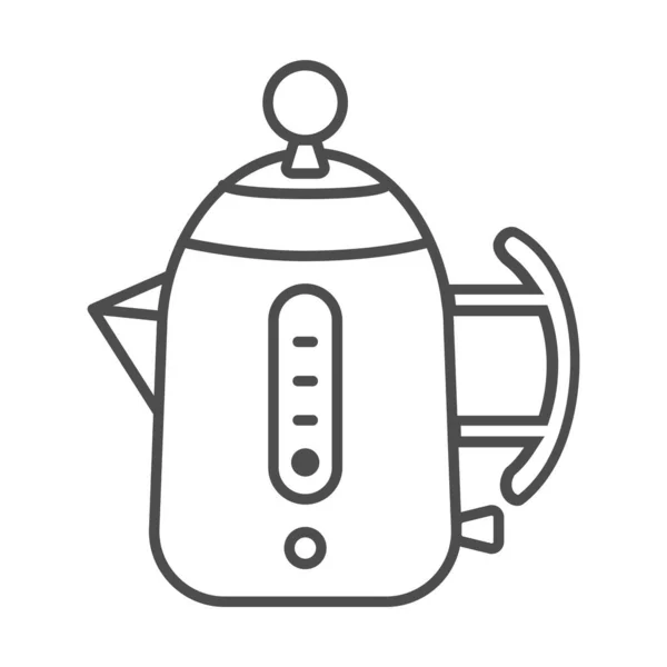 Théière électrique moderne ligne mince icône, concept d'ustensiles de cuisine moderne, panneau Teakettle sur fond blanc, icône de théière de cuisine dans le style de contour pour mobile, web design. Graphiques vectoriels . — Image vectorielle