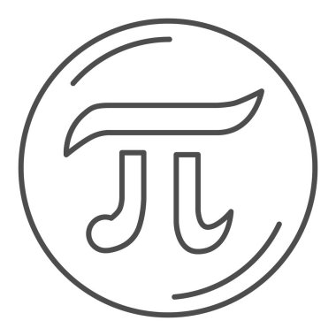 Pi Yunanca harf amblemi ince çizgi simgesi, gay sembolü konsepti, LGBT gay tabelası beyaz arka plan üzerinde mobil konsept ve web tasarımı için ana hatlı stil. Vektör grafikleri.