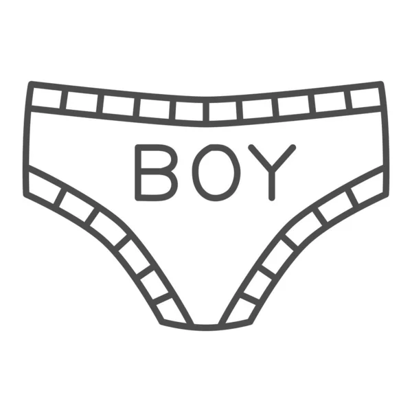 Lesbische Höschen Thin Line Ikone, LGBT-Stoffkonzept, Frauen-Bikini-Zeichen auf weißem Hintergrund, weibliche Unterwäsche mit Text-Boy-Symbol im Outline-Stil für mobiles Konzept und Webdesign. Vektorgrafik. — Stockvektor