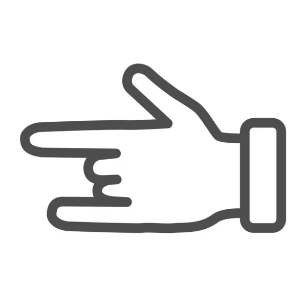 Icono de línea de gestos de mano en rock and roll, concepto de gestos, cartel de Heavy metal sobre fondo blanco, signo del icono de cuernos en estilo de esquema para concepto móvil y diseño web. Gráficos vectoriales . — Vector de stock