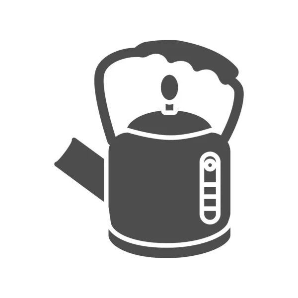 Retro-Wasserkocher solide Symbol, Geschirr-Konzept, gerade geformte Teekessel Zeichen auf weißem Hintergrund, Teekanne zum Kochen Heißgetränke Symbol in Glyph-Stil für mobile und Web-Design. Vektorgrafik. — Stockvektor