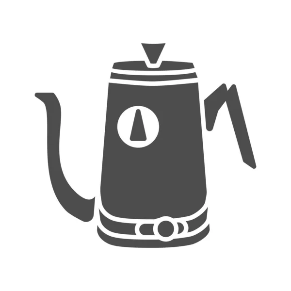 Keuken theepot solide pictogram, Keukengerei concept, elektrische stalen boiler teken op witte achtergrond, roestvrij elektrische waterkoker pictogram in glyph stijl voor mobiel, web design. vectorgrafieken. — Stockvector