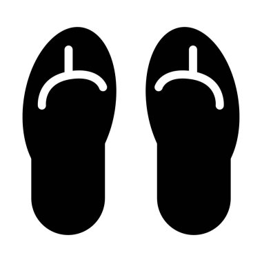 Beach slippers solid icon. Flip flops vector illustration isolated on white. Footwear glyph style design, designed for web and app. Eps 10.