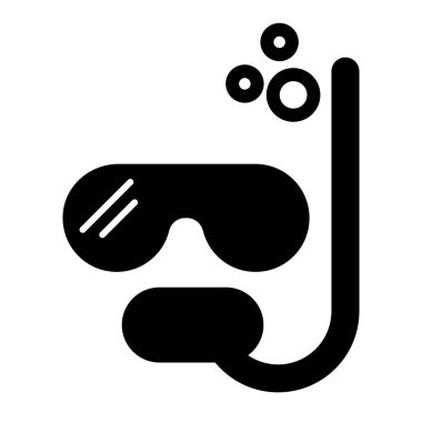 Diving mask solid icon. Scuba mask vector illustration isolated on white. Snorkeling glyph style design, designed for web and app. Eps 10.