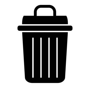Trash can solid icon. Bin vector illustration isolated on white. Garbage bucket glyph style design, designed for web and app. Eps 10.