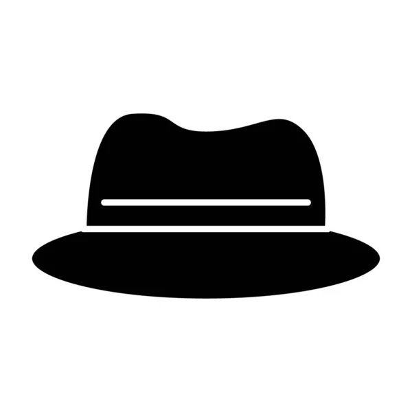 Chapeau Panama icône solide. Illustration vectorielle de vêtements isolée sur blanc. Chapeau homme design de style glyphe, conçu pour le web et l'application. Eps 10 . — Image vectorielle