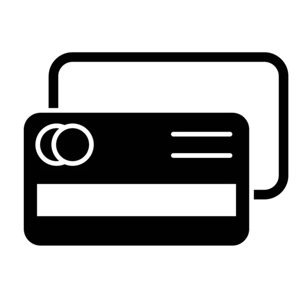 Icono sólido de tarjeta de crédito. Pagar ilustración vectorial aislado en blanco. Diseño de estilo glifo de tarjeta de plástico, diseñado para la web y la aplicación. Eps 10. — Archivo Imágenes Vectoriales