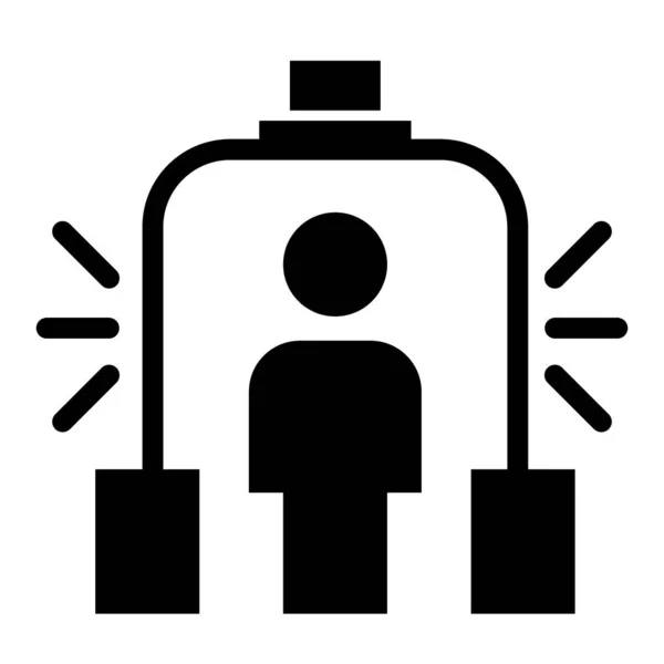 Metal detector solid icon. Scanner vector illustration isolated on white. Airport security glyph style design, designed for web and app. Eps 10. — 스톡 벡터