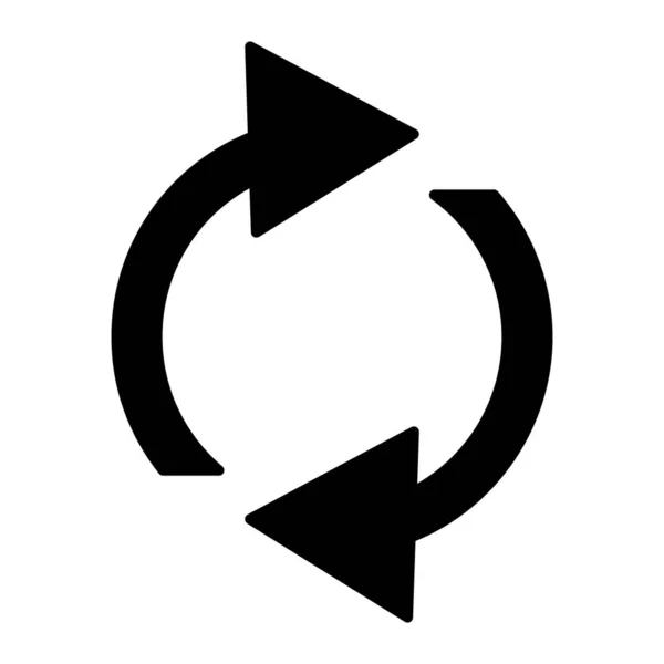 Actualizar icono sólido. Flechas de rotación ilustración vectorial aislado en blanco. Recicle flechas de diseño de estilo glifo, diseñado para la web y la aplicación. Eps 10 . — Archivo Imágenes Vectoriales