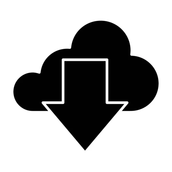 Download from cloud solid icon. Cloud and arrow vector illustration isolated on white. Downloading glyph style design, designed for web and app. Eps 10. — 图库矢量图片