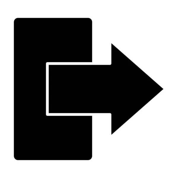 Signo de salida icono sólido. Ilustración vectorial puerta y flecha derecha aislada en blanco. Diseño de estilo glifo de dirección de salida, diseñado para web y aplicación. Eps 10 . — Archivo Imágenes Vectoriales