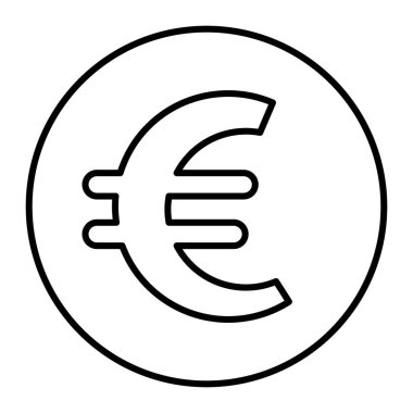 Euro sign in circle thin line icon. Euro coin y vector illustration isolated on white. Money outline style design, designed for web and app. Eps 10.