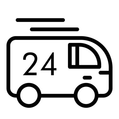 24 hour delivery line icon. Truck delivery vector illustration isolated on white. Cargo deliver outline style design, designed for web and app. Eps 10.