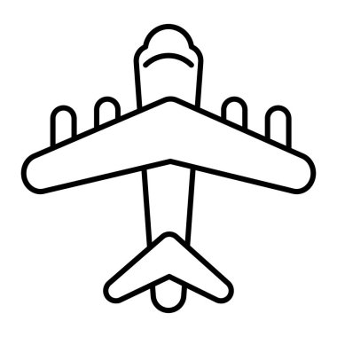 Plain thin line icon. Aircraft vector illustration isolated on white. Airplane outline style design, designed for web and app. Eps 10.