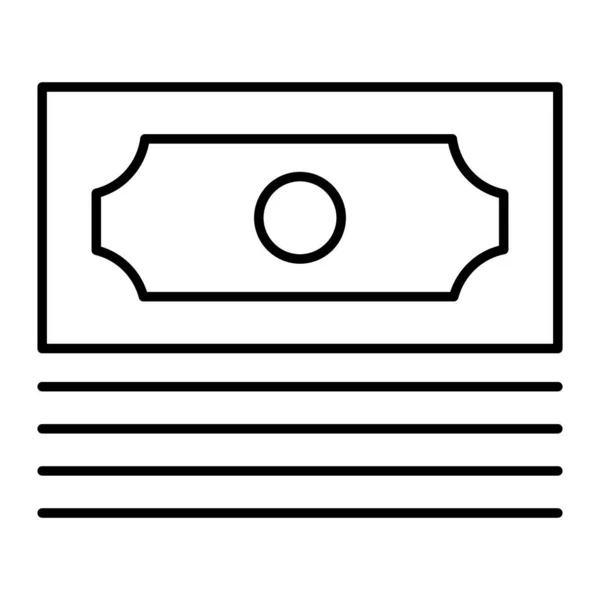 Pila de dólar icono de línea delgada. Montón de ilustración de vectores de efectivo aislado en blanco. Diseño de estilo de contorno de dinero, diseñado para web y aplicación. Eps 10 . — Vector de stock