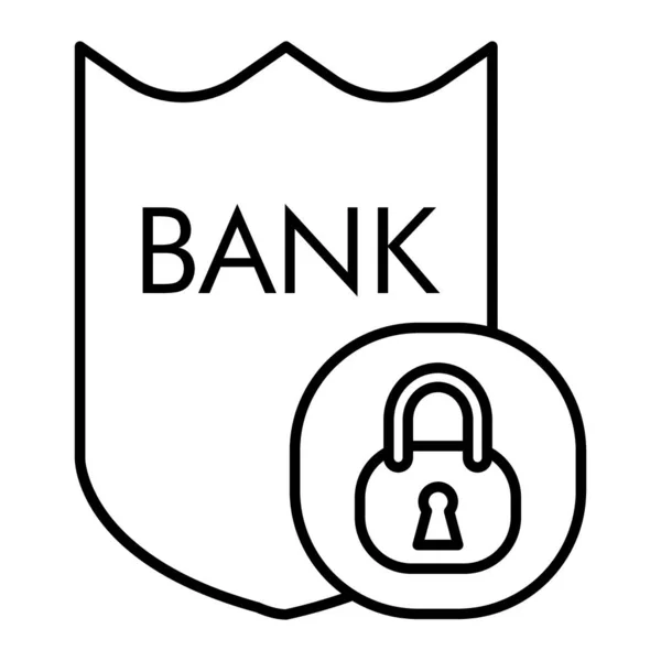 Bank security thin line icon. Shield and lock vector illustration isolated on white. Protect outline style design, designed for web and app. Eps 10. — Stock vektor