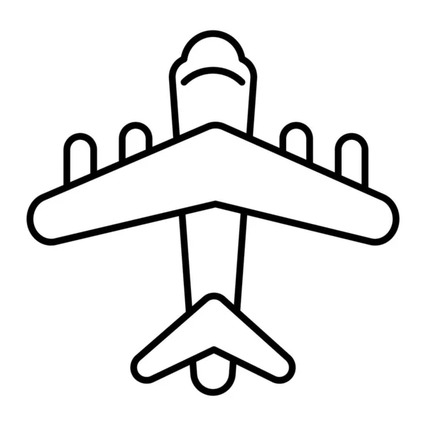 Plain thin line icon. Aircraft vector illustration isolated on white. Airplane outline style design, designed for web and app. Eps 10. — Stok Vektör