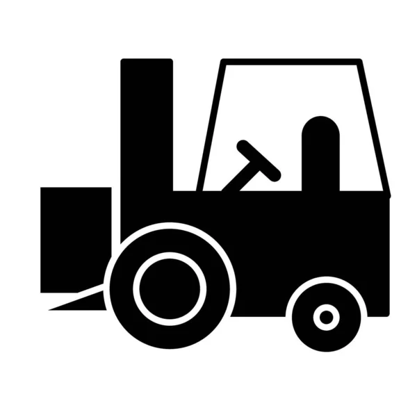 Forklift truck solid icon. Load vector illustration isolated on white. Truck glyph style design, designed for web and app. Eps 10. — 스톡 벡터