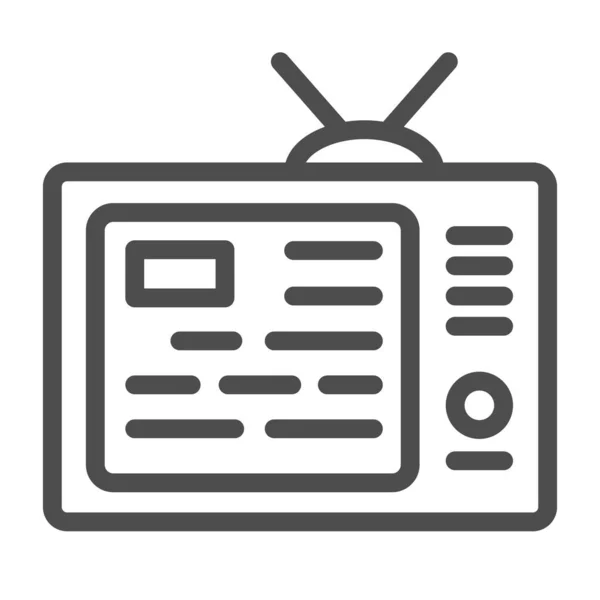 TV showing news on screen line icon, media concept, information on tv screen sign on white background, News on television icon in outline style for mobile concept and web. Vector graphics. — 图库矢量图片