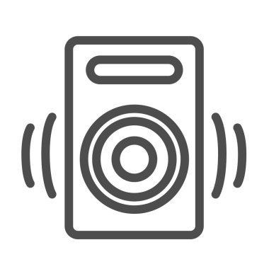 Speaker line icon, Media concept, audio speaker sign on white background, sound from speaker icon in outline style for mobile concept and web design. Vector graphics.