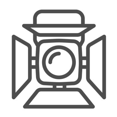 Searchlight line icon, Music festival concept, scene lighting sign on white background, studio spotlight icon in outline style for mobile concept and web design. Vector graphics.