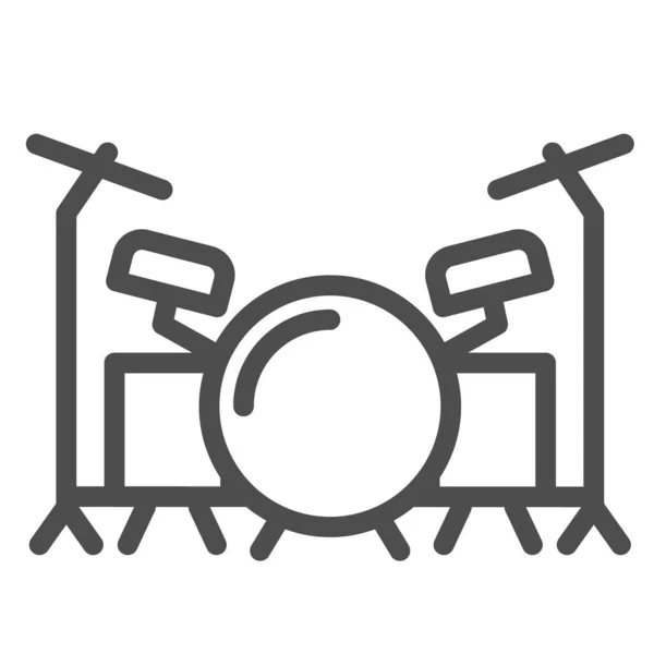 Drums line icon, Music festival concept, drum set sign on white background, Drum kit icon in outline style for mobile concept and web design. Vector graphics. — Stok Vektör