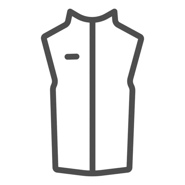 Sport vest lijn icoon, Outdoor kleding concept, mouwloze jas teken op witte achtergrond, taille jas met rits pictogram in outline stijl voor mobiele concept en web design. vectorgrafieken. — Stockvector