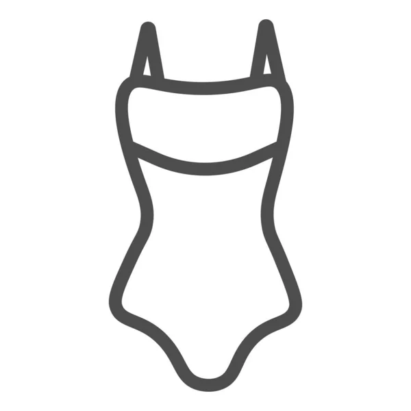 泳衣系列图标、夏装概念、白色背景的女子泳衣标识、移动概念和网页设计的泳衣图标轮廓。矢量图形. — 图库矢量图片