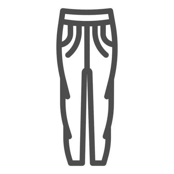 汗裤线条图标，运动服概念，白色背景运动裤标识，运动裤图标轮廓风格的移动概念和网页设计。矢量图形. — 图库矢量图片