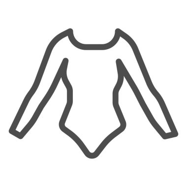 Kollu mayo, yaz kıyafetleri konsepti, beyaz arka planda uzun kollu vücut işareti, mobil konsept ve web tasarımı için taslak biçimli vücut giysisi ikonu. Vektör grafikleri.