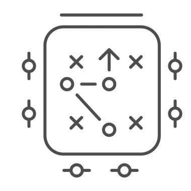 Başarıya giden yol ince çizgi ikonu, iş stratejisi konsepti, başarıya giden yol beyaz arka planda puan işareti, labirent simgesinden ana hatlara doğru ok. Vektör grafikleri.