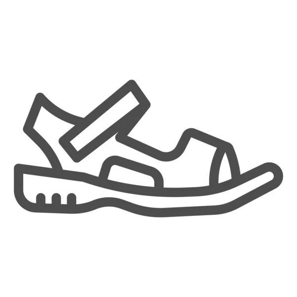サンダルラインアイコン、夏の靴のコンセプト、白の背景にサンダルのサイン、モバイルコンセプトとウェブデザインのアウトラインスタイルで軽い夏の靴のアイコン。ベクトルグラフィックス. — ストックベクタ