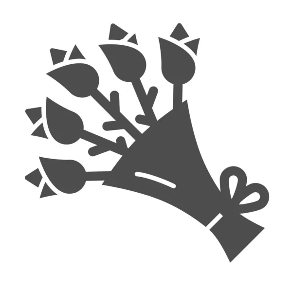 Boeket bloemen solide pictogram, bloemen concept, Bloemen Bunch teken op witte achtergrond, roos boeket pictogram in glyph stijl voor mobiele concept en web design. vectorgrafieken. — Stockvector