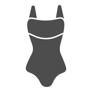 Mayo katı ikonu, yaz kıyafetleri konsepti, beyaz arka planda kadın mayo tabelası, mobil konsept ve web tasarımı için sembol şeklinde mayo ikonu. Vektör grafikleri.