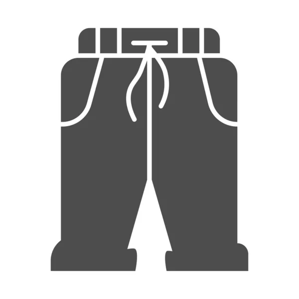 Korte joggingbroek stevige icoon, sport kleding concept, sport shorts teken op witte achtergrond, joggingbroek pictogram in glyph stijl voor mobiele concept en web design. vectorgrafieken. — Stockvector