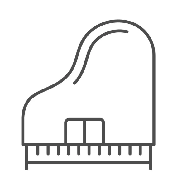 ピアノの細い線のアイコン、楽器のコンセプト、白い背景にシンセサイザーのサイン、モバイルコンセプトとウェブデザインのアウトラインスタイルで壮大なピアノのアイコン。ベクトルグラフィックス. — ストックベクタ