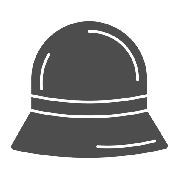Ícone sólido de chapéu Panamá, conceito de acessórios de verão, sinal de boné infantil de verão no fundo branco, ícone de acessório de chapéu vintage no estilo glifo para conceito móvel e web design. Gráficos vetoriais . — Vetor de Stock
