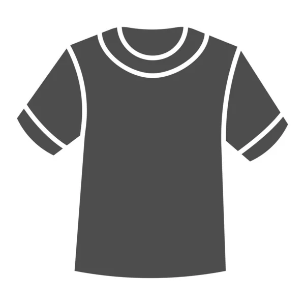 Ícone de camiseta sólida, conceito de roupas de verão, sinal de camisa unissex no fundo branco, ícone de camiseta casual no estilo glifo para conceito móvel e web design. Gráficos vetoriais . — Vetor de Stock