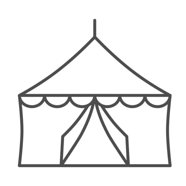 Ícone de linha fina da barraca, conceito do festival, sinal da barraca do circo no fundo branco, ícone do pavilhão do festival no estilo do esboço para o conceito móvel e o Web design. Gráficos vetoriais . —  Vetores de Stock