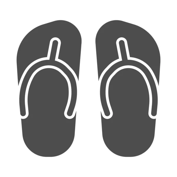 Flip flops solid icon, Summer concept, Beach slippers sign on white background, beach footwear icon in glyph style for mobile concept and web design. Grafis vektor. - Stok Vektor