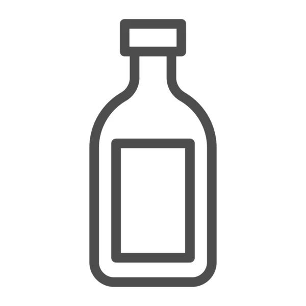 Icona della linea Cognac, concetto di bevande alcoliche, simbolo della bottiglia di brandy Cognac su sfondo bianco, icona della bottiglia di vetro alcol in stile contorno per il concetto mobile e il web design. Grafica vettoriale . — Vettoriale Stock