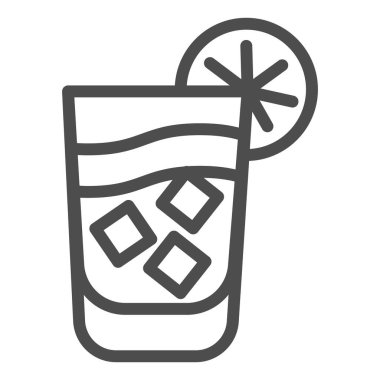 Limon şeridi ikonlu kokteyl bardağı, yaz içeceği konsepti, beyaz arka planda bir bardak limonata tabelası, mojito kokteyli ve taşınabilir internet için limon ikonu. Vektör grafikleri.