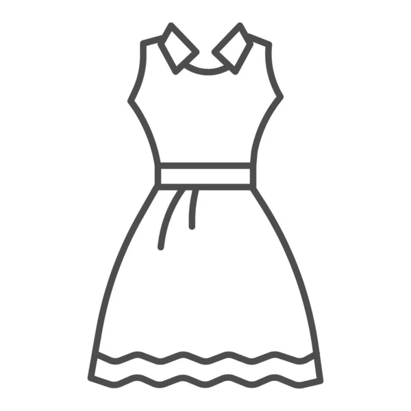 Ausziehen dünne Linie Symbol, Sommerkleidung Konzept, Abendkleid Zeichen auf weißem Hintergrund, elegante Kleid Symbol in Umriss Stil für mobile Konzept und Web-Design. Vektorgrafik. — Stockvektor